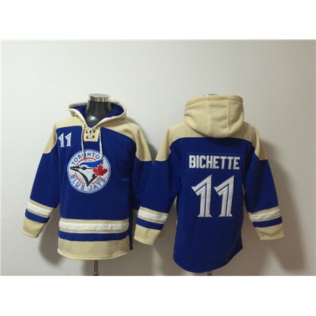 Men's Toronto Blue Jays #11 Bo Bichette Royal Ageless Must-Have Lace-Up Pullover Hoodie