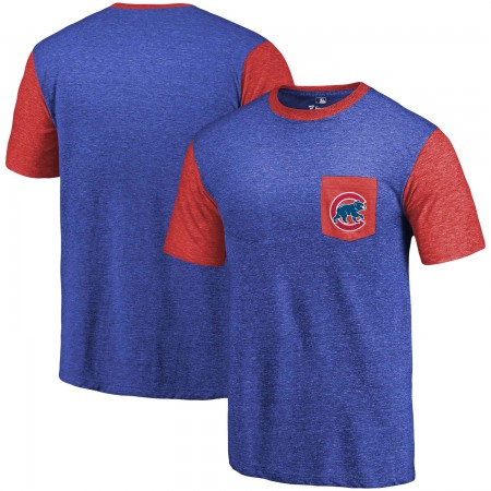 Men's Chicago Cubs Branded Royal-Red Refresh Pocket T-Shirt