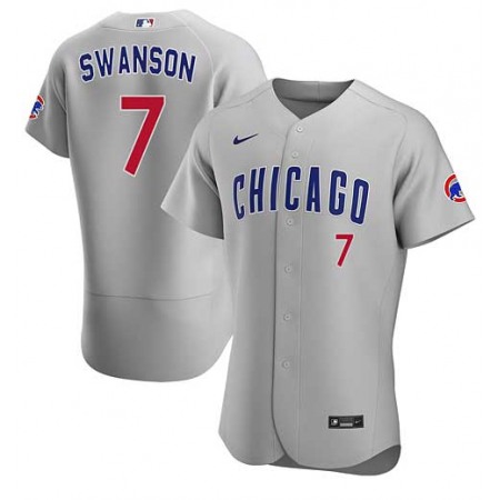 Youth Chicago Cubs #7 Dansby Swanson Grey Flex Base Stitched Baseball Jersey