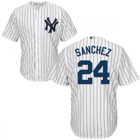 Yankees #24 Gary Sanchez White Home Stitched Youth MLB Jersey