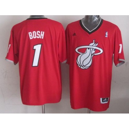 Heat #1 Chris Bosh Red 2013 Christmas Day Swingman Stitched NBA Jersey