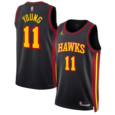 Youth Atlanta Hawks #11 Trae Young Black Swingman Statement Edition Jersey