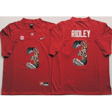 Crimson Tide #3 Calvin Ridley Red Player Fashion Stitched NCAA Jersey