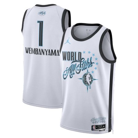 Women's 2026 NBA All-Star #1 Victor Wembanyama White Game Swingman Jersey