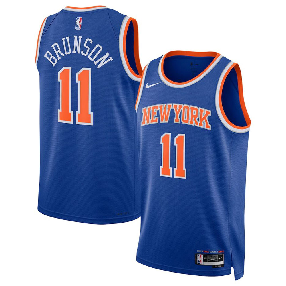 Women's New York Knicks #11 Jalen Brunson Nike Blue Swingman Icon Edition Jersey