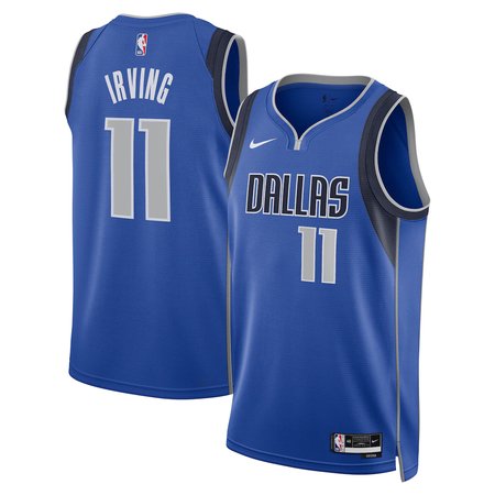 Youth Dallas Mavericks #11 Kyrie Irving Nike Blue Badge Swingman Replica Icon Edition Jersey