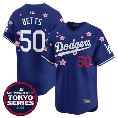 Youth Los Angeles Dodgers #50 Mookie Betts Royal Tokyo 2025 Cool Base Stitched Baseball Jersey