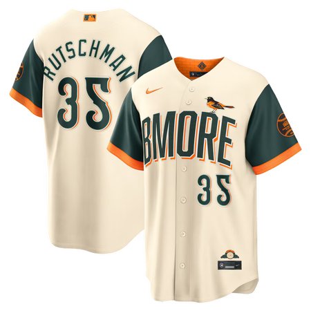 Men's Baltimore Orioles #35 Adley Rutschman Nike Natural 2026 City Connect Stadium Jersey