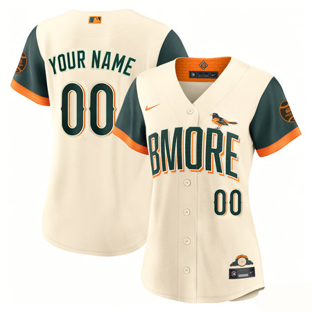 Women's Baltimore Orioles Nike Natural 2026 City Connect Stadium Custom Jersey