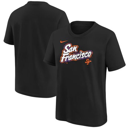 Youth San Francisco Giants Nike Black 2025 City Connect Wordmark T-Shirt