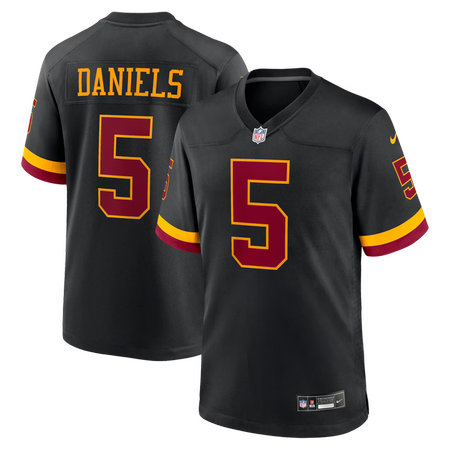 Youth Washington Commanders #5 Jayden Daniels Nike Black Hail Raiser Alternate Game Jersey
