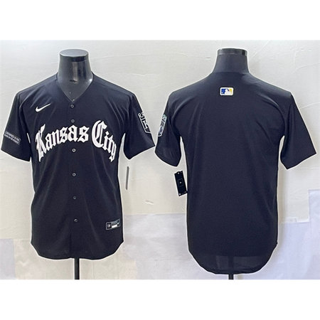 Men's Kansas City Royals Black "Gothic Crown Edition" Vapor Premier Limited Stitched Baseball Jersey