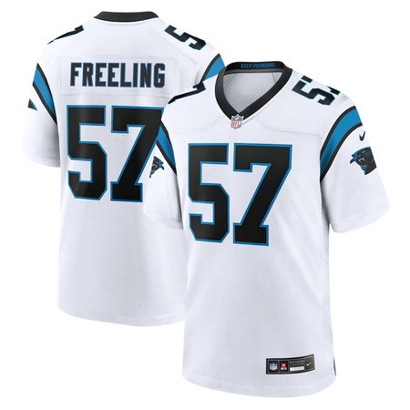Men's Carolina Panthers #57 Monroe Freeling White 2026 NFL Draft Game Jersey