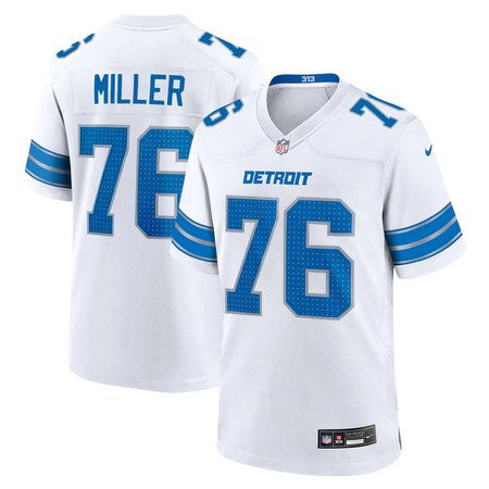 Men's Detroit Lions #76 Blake Miller White 2026 NFL Draft Game Jersey