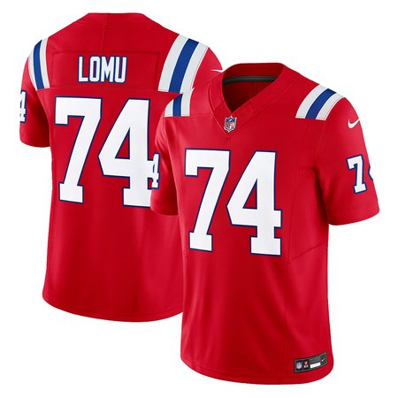 Men's New England Patriots #74 Caleb Lomu Red 2026 NFL Draft Vapor F.U.S.E. Limited Jersey