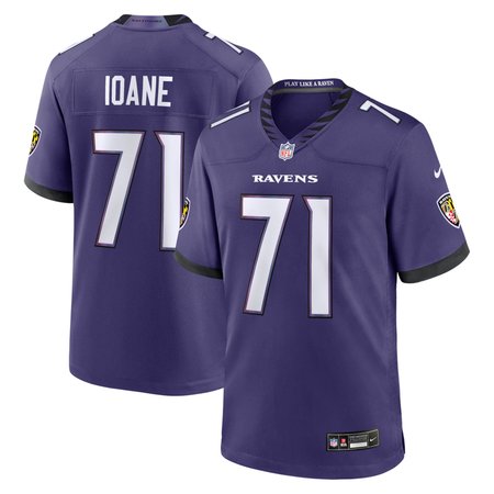 Men's Baltimore Ravens #71 Olaivavega Ioane Purple 2026 NFL Draft Game Jersey