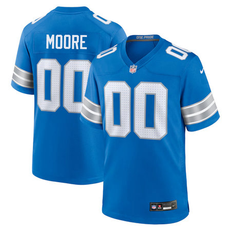 Men's Detroit Lions #9 Derrick Moore Blue 2026 NFL Draft Game Jersey