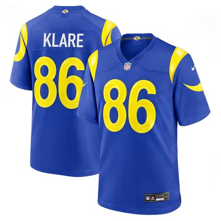 Men's Los Angeles Rams #86 Max Klare Navy 2026 NFL Draft Game Jersey