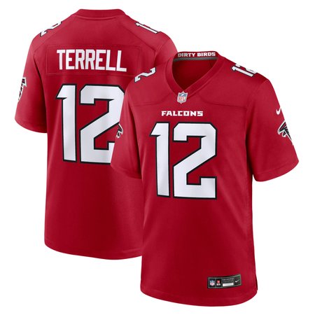 Men's Atlanta Falcons #12 Avieon Terrell Red 2026 NFL Draft Game Jersey