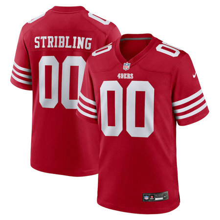 Men's San Francisco 49ers #15 De'Zhaun Stribling Red 2026 NFL Draft Game Jersey