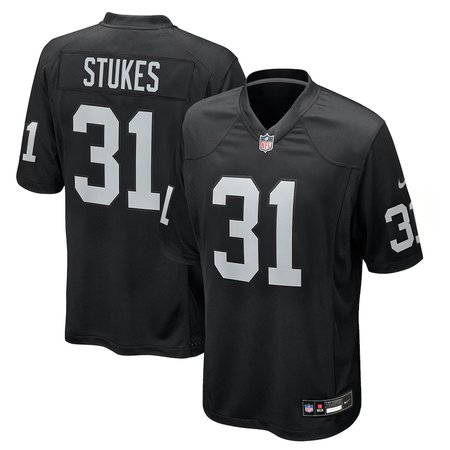 Men's Las Vegas Raiders #31 Treydan Stukes Black 2026 NFL Draft Game Jersey