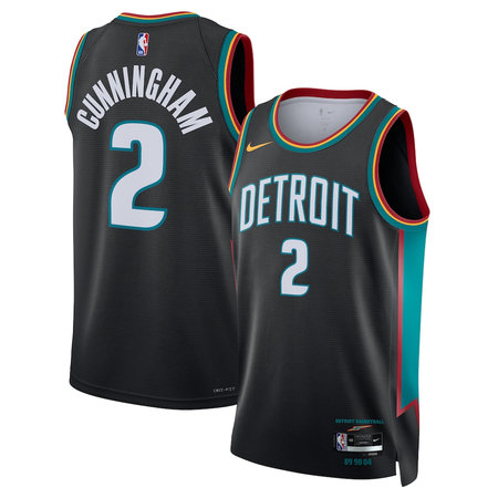 Youth Detroit Pistons #2 Cade Cunningham Charcoal 2025/26 Swingman City Edition Jersey