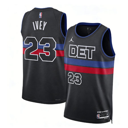 Youth Detroit Pistons #23 Jaden Ivey Black 2022/23 Swingman Statement Edition Jersey
