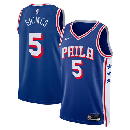 Men's Philadelphia 76ers #5 Quentin Grimes Blue Swingman Icon Edition Jersey