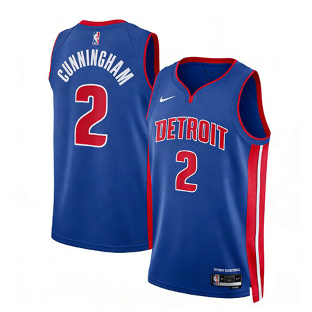 Youth Detroit Pistons #2 Cade Cunningham Blue Swingman Icon Edition Jersey