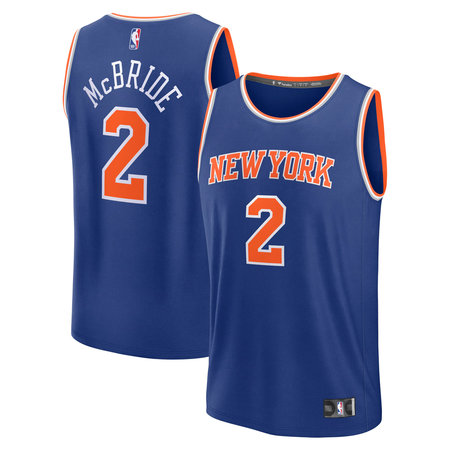 Men's New York Knicks #2 Miles McBride Blue Stitched Basketball Jersey