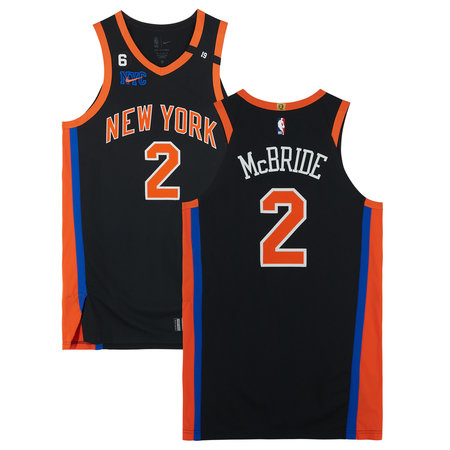 Men's New York Knicks #2 Miles McBride Black Stitched Basketball Jersey