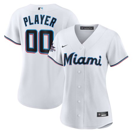 Women's Miami Marlins Nike White 2025 MLB All-Star Game Home Custom Replica Jersey