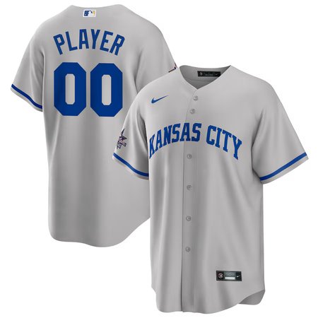 Men's Kansas City Royals Gray 2025 MLB All-Star Game Away Custom Replica Jersey