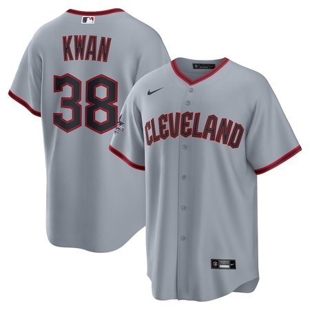 Men's Cleveland Guardians #38 Steven Kwan Nike Gray 2025 MLB All-Star Game Road Replica Player Jersey