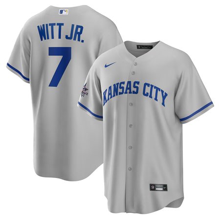 Men's Kansas City Royals #7 Bobby Witt Jr. Gray 2025 MLB All-Star Game Road Replica Player Jersey