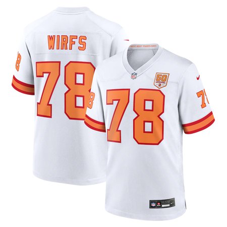 Men's '76 Tampa Bay Buccaneers #78 Tristan Wirfs Nike White 50th Season Game Jersey