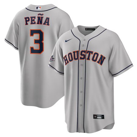 Men's Houston Astros #3 Jeremy Pena Nike Gray 2025 MLB All-Star Game Road Replica Player Jersey