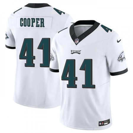 Men's Philadelphia Eagles #41 Darius Cooper White F.U.S.E Vapor Untouchable Limited Stitched Football Jerse