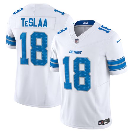 Youth Detroit Lions #18 Isaac TeSlaa Nike White F.U.S.E. Vapor Limited Stitched Jersey