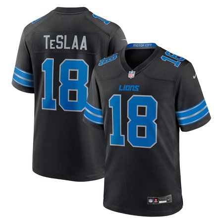 Youth Detroit Lions #18 Isaac TeSlaa Nike Black Game Player Jersey