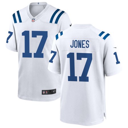 Men's Indianapolis Colts #17 Daniel Jones White Game Jersey