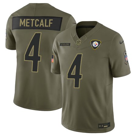 Men's Pittsburgh Steelers #4 DK Metcalf Nike Olive 2025 Salute to Service Retired Limited Jersey