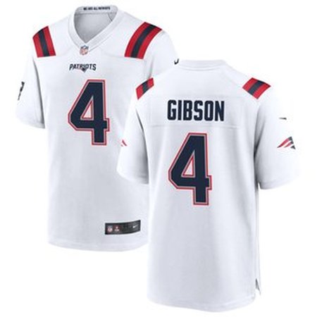 Youth New England Patriots #4 Antonio Gibson Nike White Game Jersey