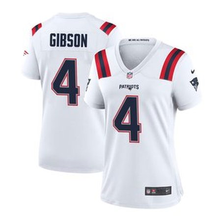 Women's New England Patriots #4 Antonio Gibson Nike White Game Jersey