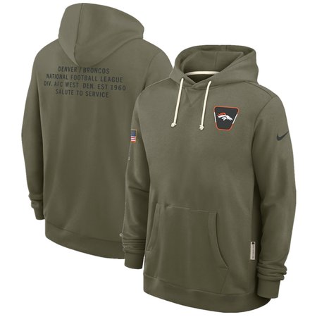Men's Denver Broncos Olive 2025 Salute to Service Pullover Hoodie