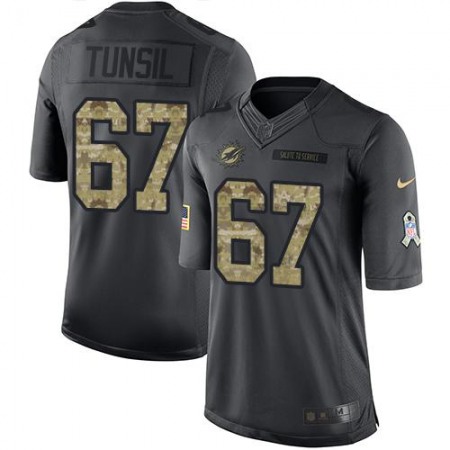 Nike Dolphins #67 Laremy Tunsil Black Men's Stitched NFL Limited 2016 Salute to Service Jersey