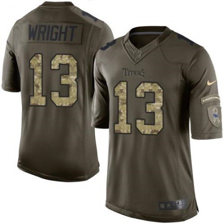 Titans #13 Kendall Wright Green Men's Stitched NFL Limited Salute to Service Jersey