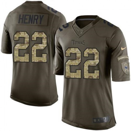 Titans #22 Derrick Henry Green Men's Stitched NFL Limited Salute to Service Jersey