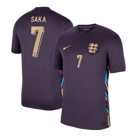 Men's SAKA #7 England Away Replica Soccer Jersey EURO 2024