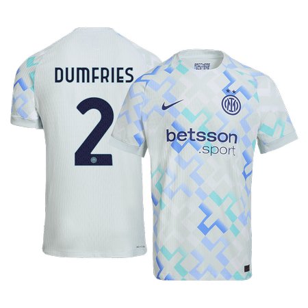 Men's DUMFRIES #2 Inter Milan Away Authentic Soccer Jersey 2025/26